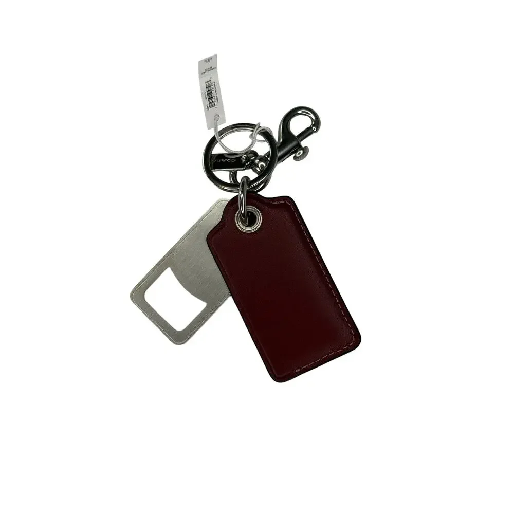 Coach Bottle Opener Key Fob With Coach Stamp Bright Orange